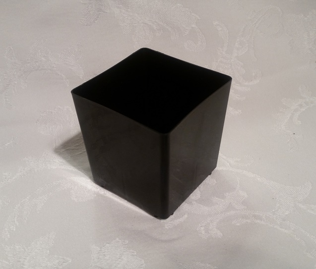 2.5" Plastic Square Black Pot